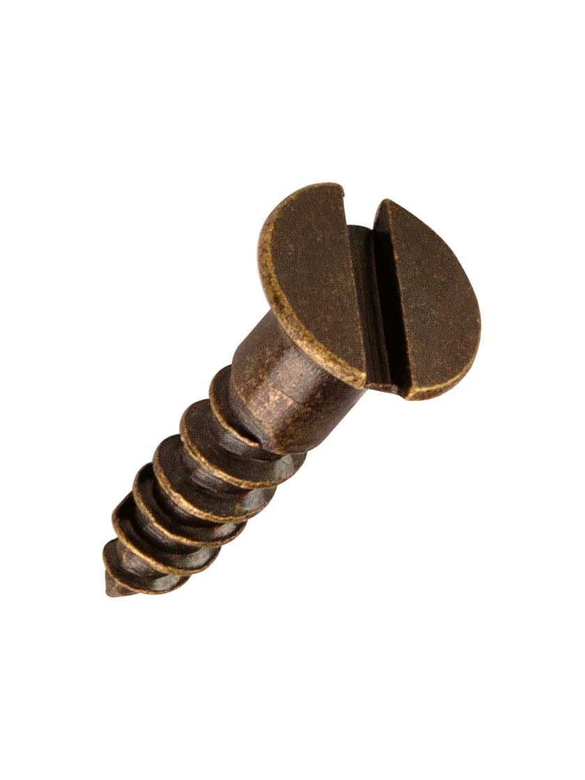 4 x 1/2 Inch Brass Flat Head Slotted Wood Screws 25 Pack House of